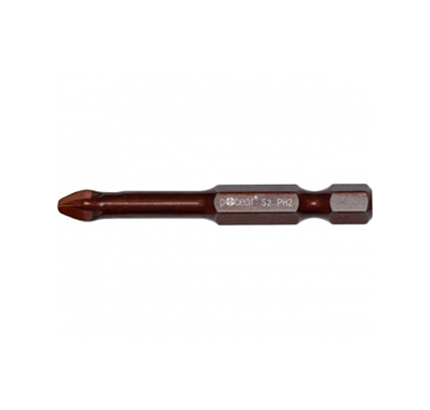 Бита DELUXE, PH 2х50 мм, S2+Bronze+AntiSlip, Pobedit, 2 шт./блистер