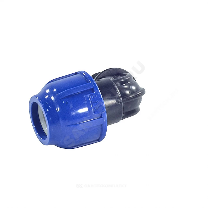 Отвод ПЭ компресс Дн20х1/2"х90гр НР Ру16 РТП